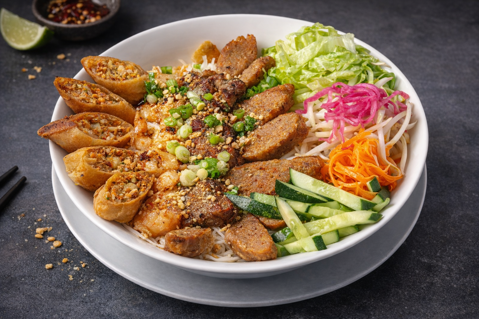 Vermicelli with Grilled Proteins