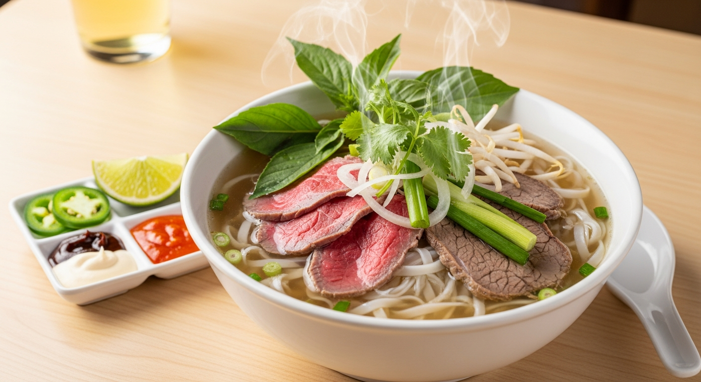 Vietnamese pho with fresh herbs and clear broth — why people prefer pho over ramen
