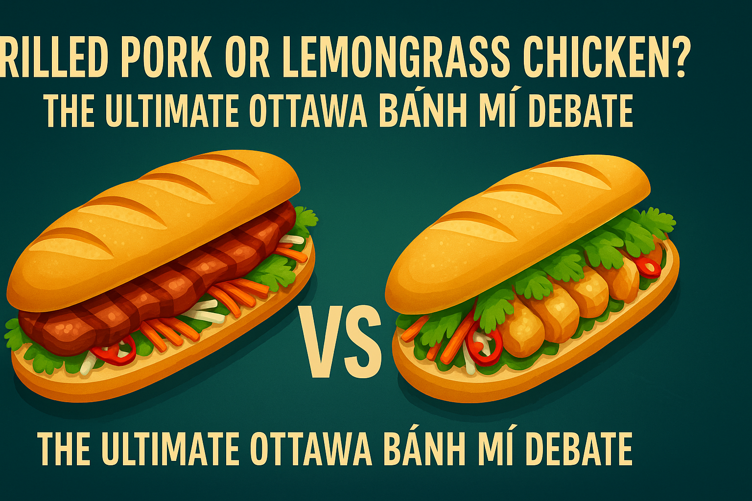 Grilled Pork or Lemongrass Chicken? The Ultimate Ottawa Bánh Mì Debate - Pho By Night Vietnamese restaurant Ottawa